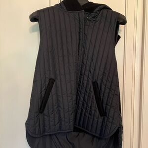 Eileen Fisher Quilted Hooded Vest in Black